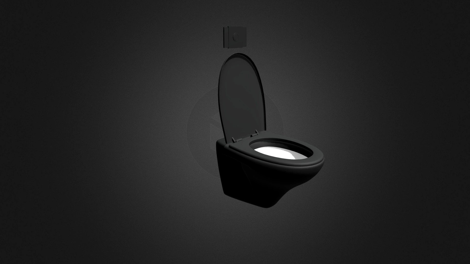 Black Toilet Bowl 3d model