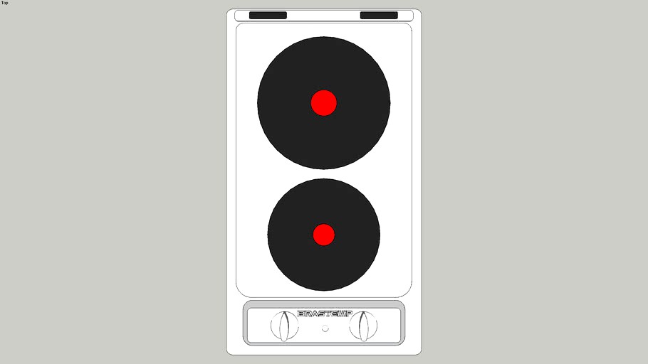 Cooktop 2 Bocas Dominó Brastemp 3d model