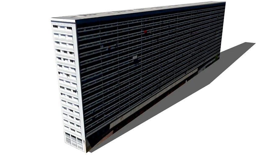 Apartment building in Lyon 3d model