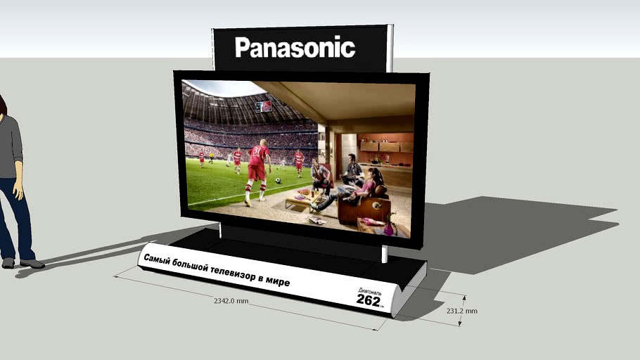 World's largest plasma TV 103' Panasonic with display 3d model