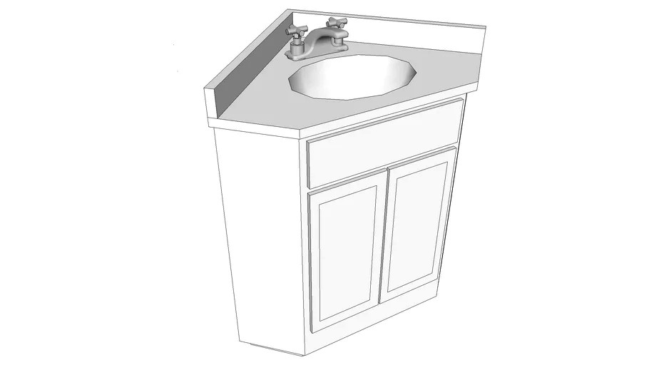Corner Vanity 24 x 24 3d model