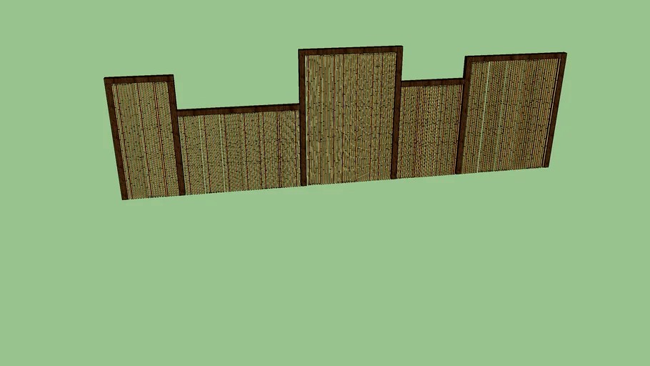 bamboo wall decoration 3d model