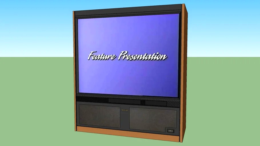 Toshiba rearprojection CRT TV (unknown 1980's) 3d model
