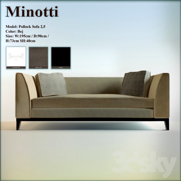 Minotti Pollock sofa 3d model