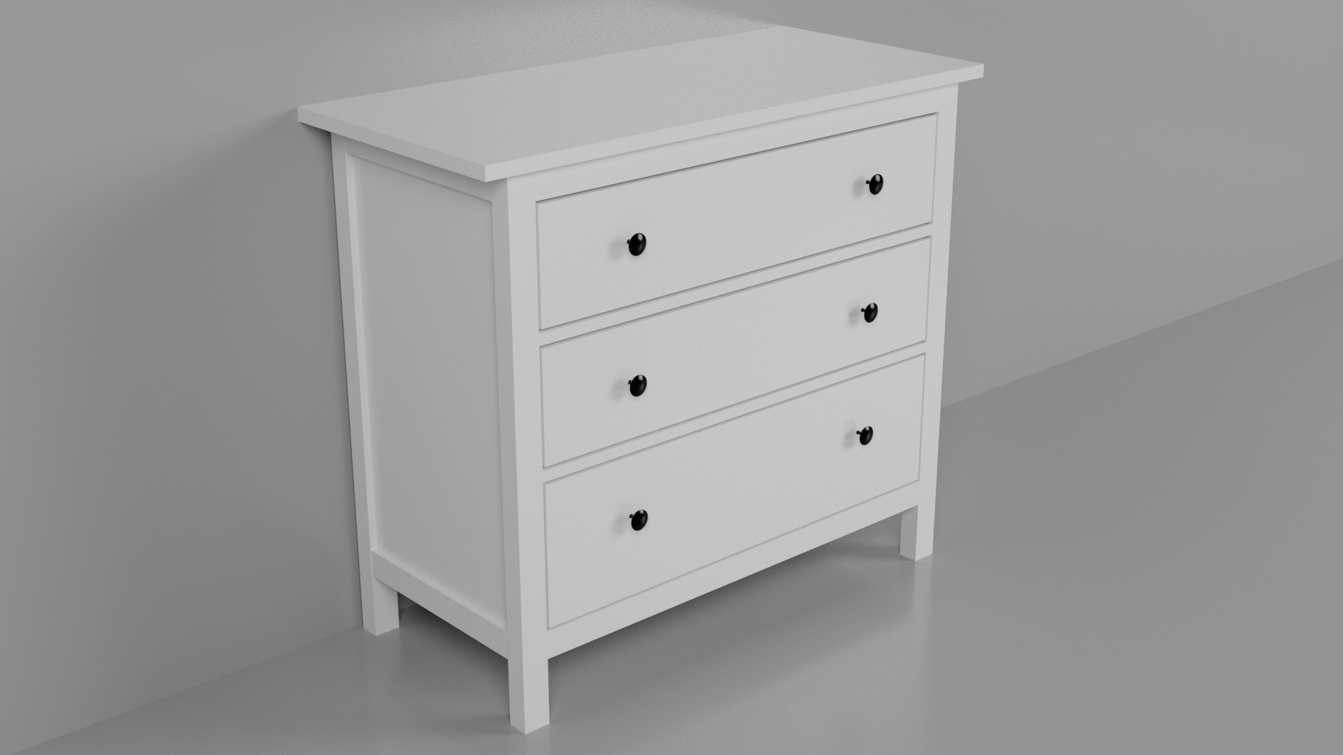 Ikea Hemnes 3Drawer 3d model