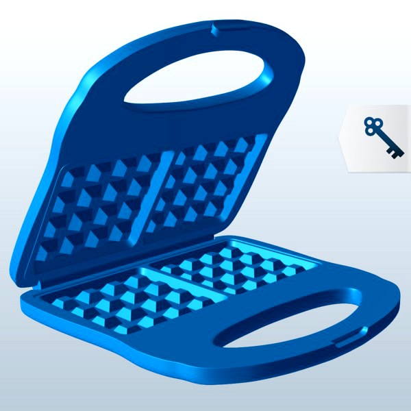Classic Square Waffle Maker v1 3d model