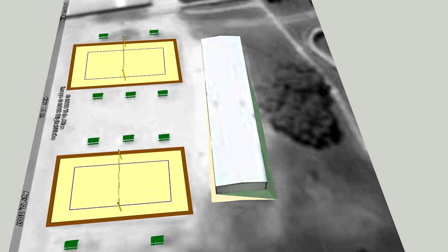 DC Smileys and Sand Volleyball Courts 3d model