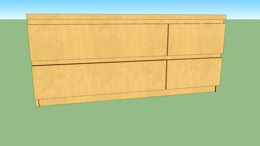Ikea Malm 4 Drawer Dresser 3d model