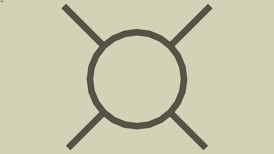 Ceiling Light Fixture Recessed 2D Floorplan Symbol 3d model