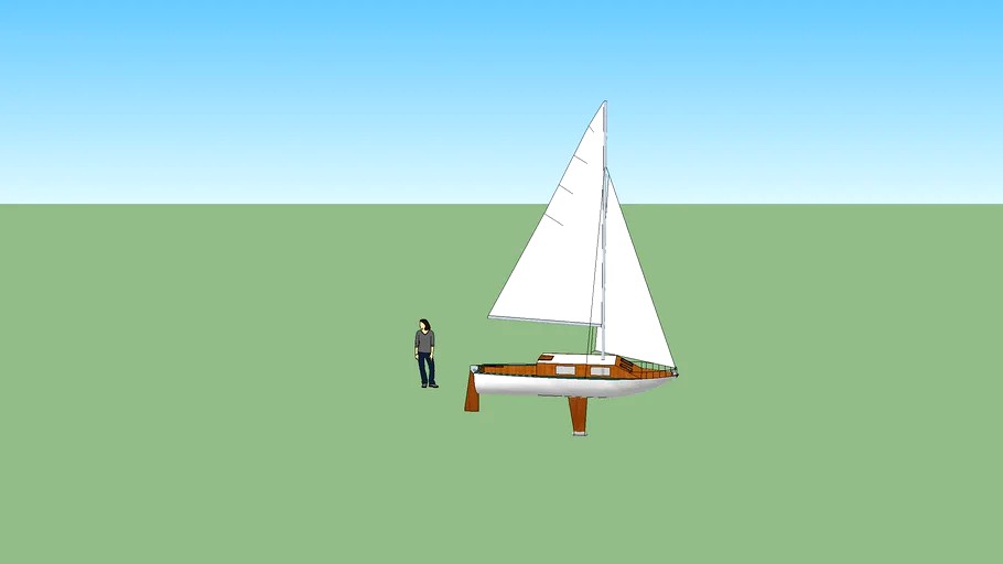 small sailboat 3d model