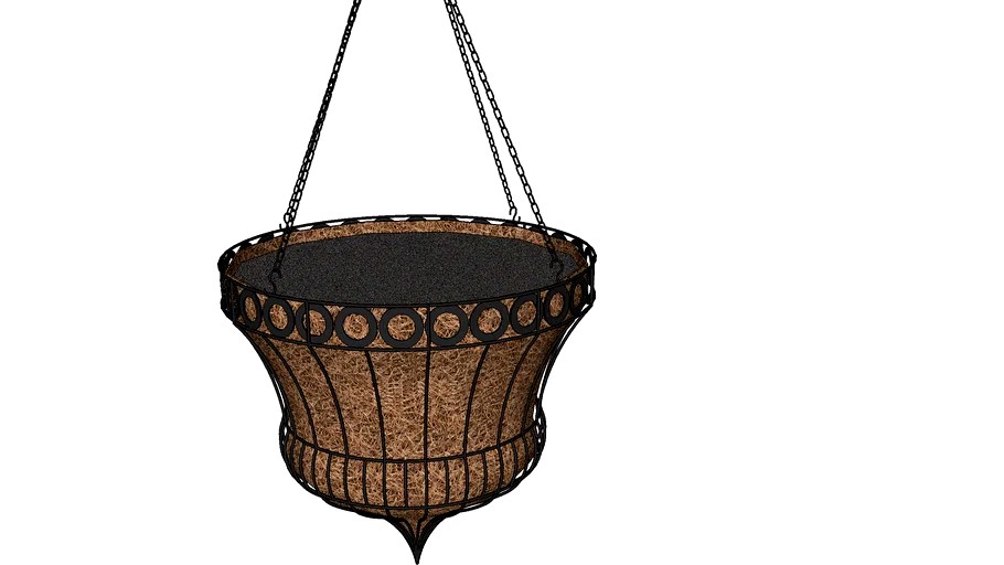 Queen Elizabeth Parasol Hanging Basket Planter 3d model