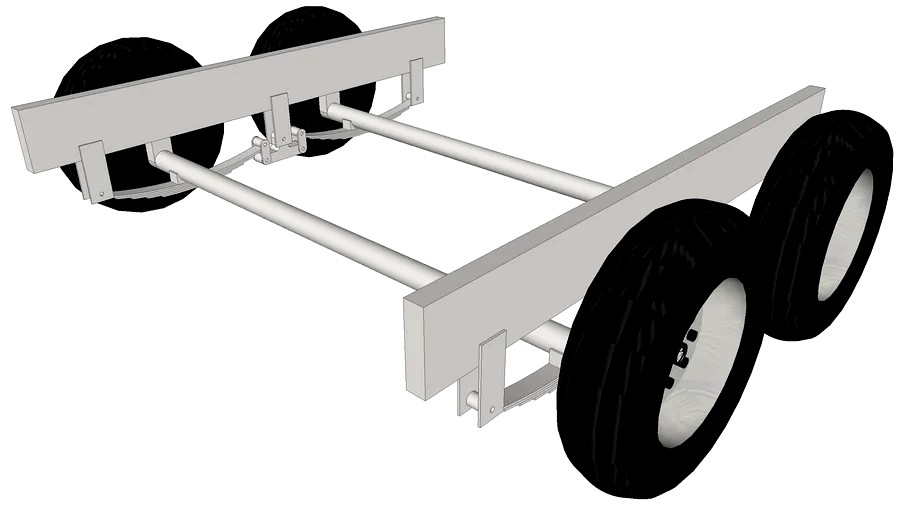 Tandem Trailer Axle Assembly 3d model