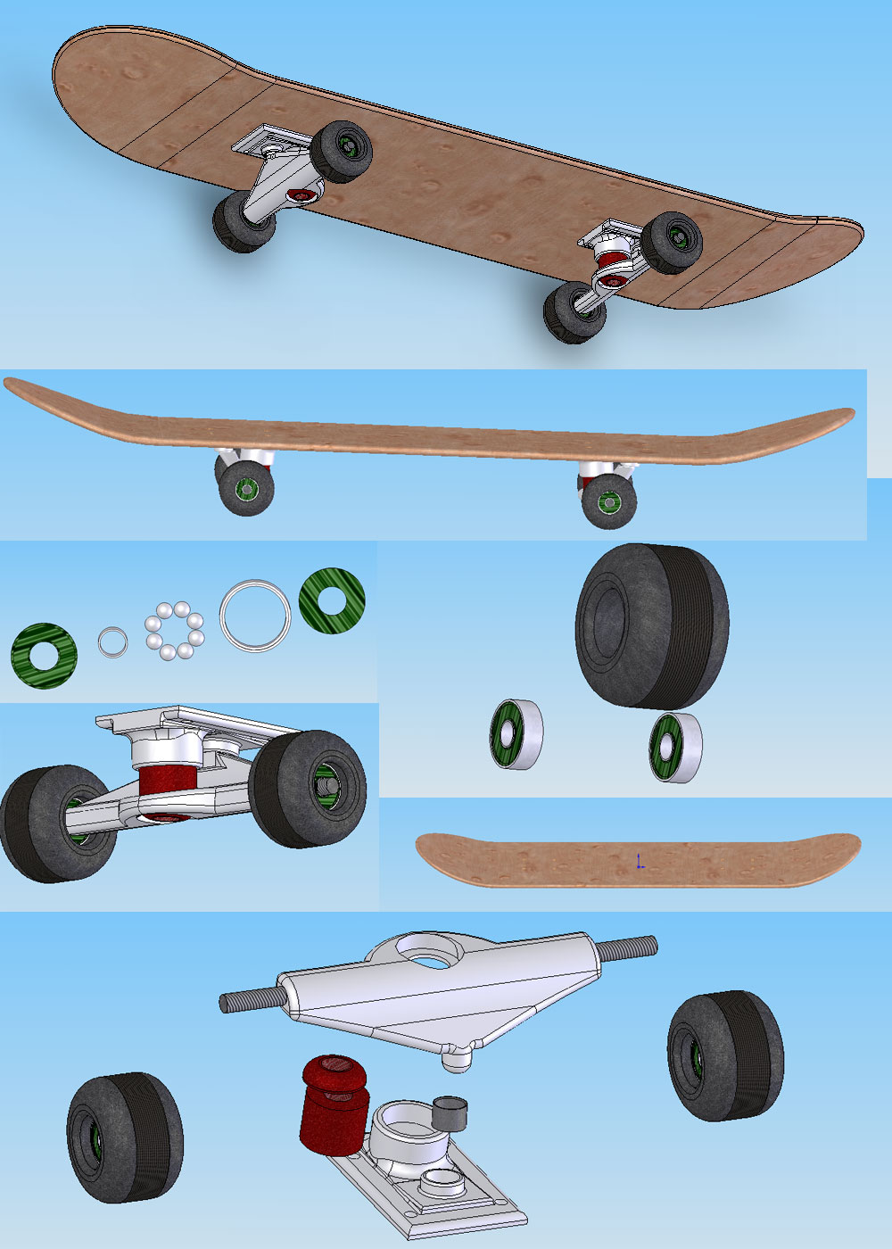 Skateboard and Halfpipe done in CAD