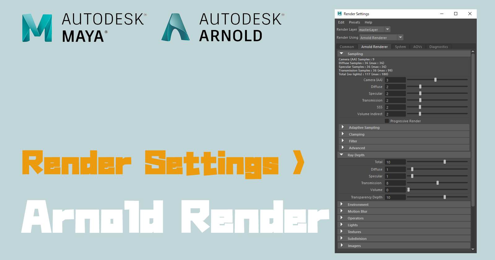 Arnold Render Settings 3モジー