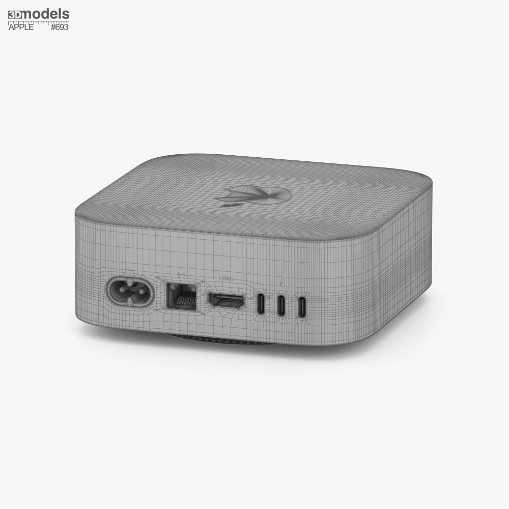 Apple Mac mini 2024 3D model Download Desktop Computer on