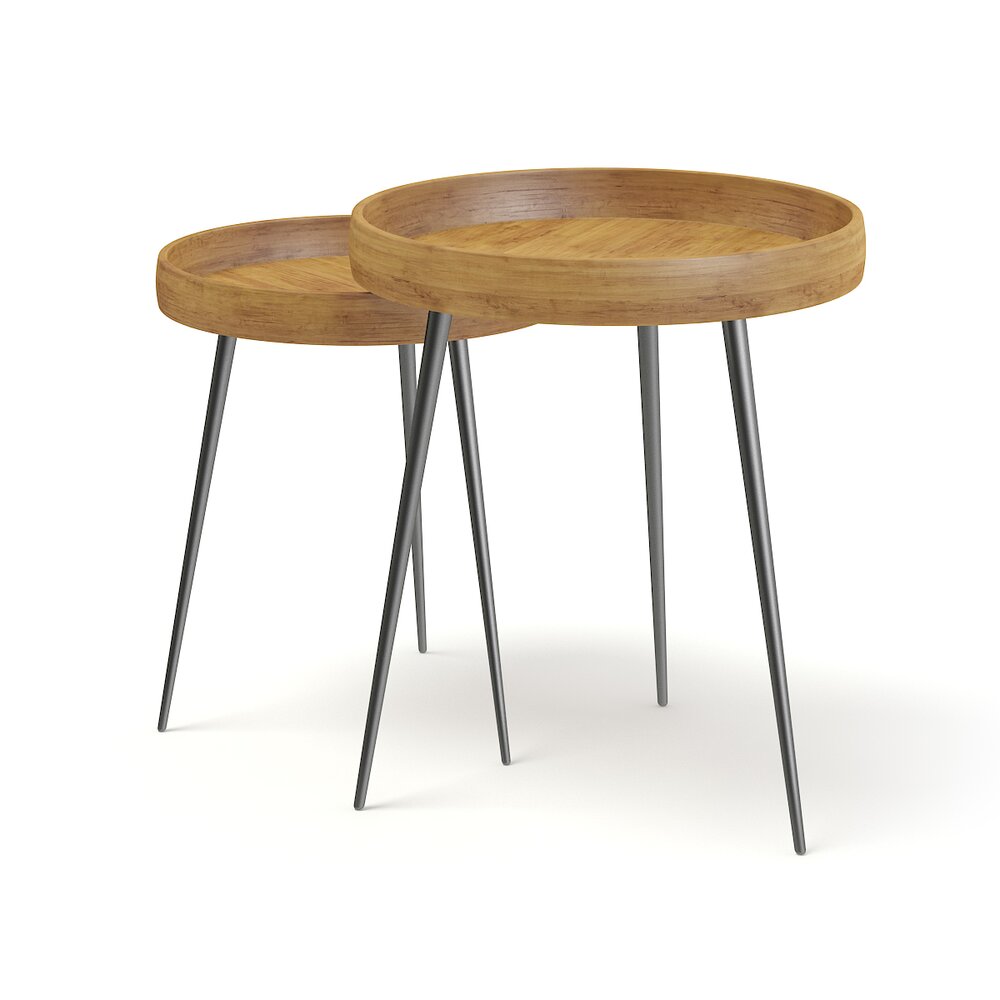 Two Small Tables with Black Metal Legs 3D 모델 다운로드 테이블 on