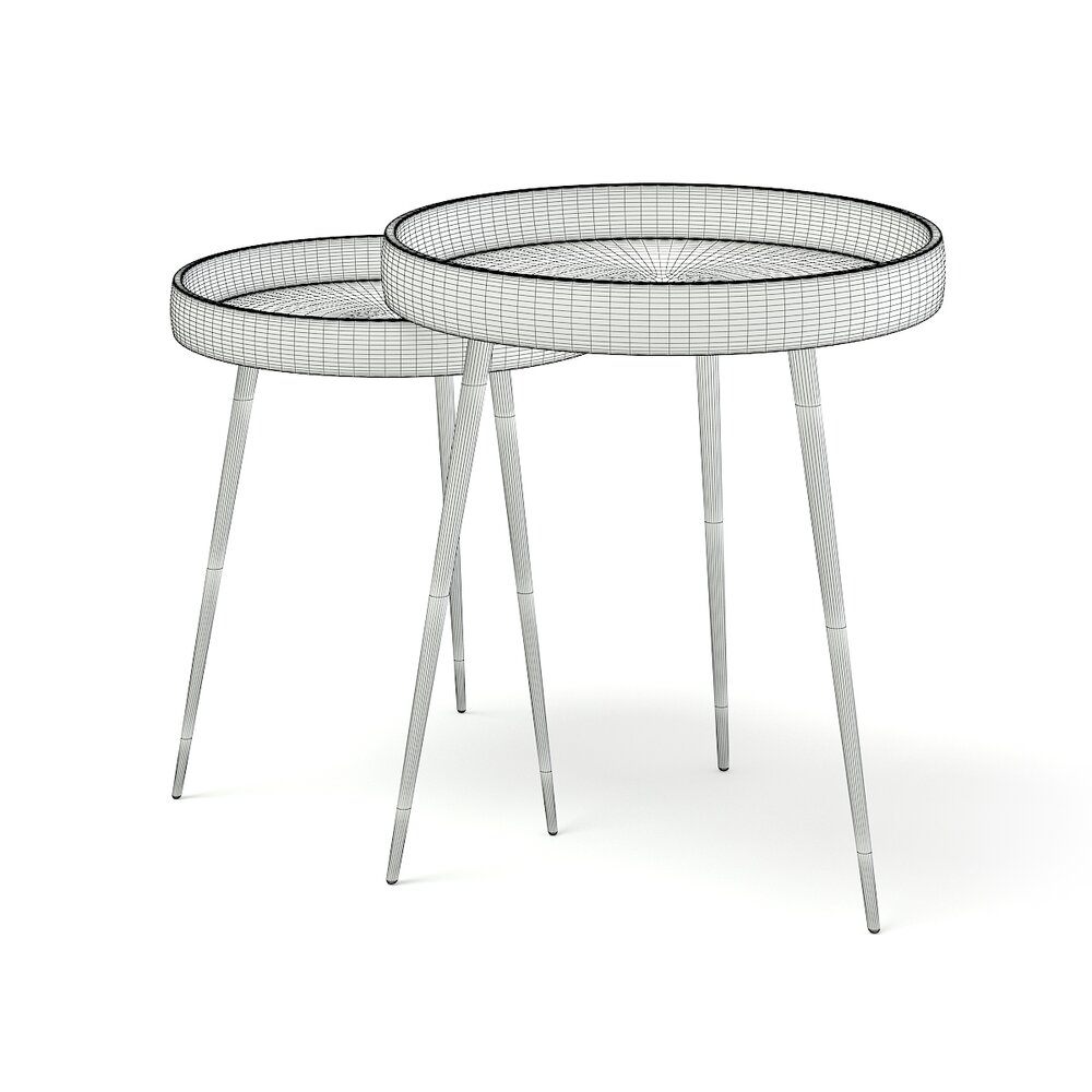 Two Small Tables with Black Metal Legs 3D 모델 다운로드 테이블 on