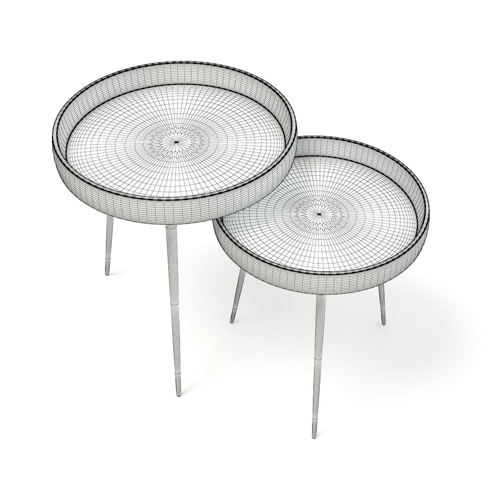 Two Small Tables with Black Metal Legs 3D model Download Table on