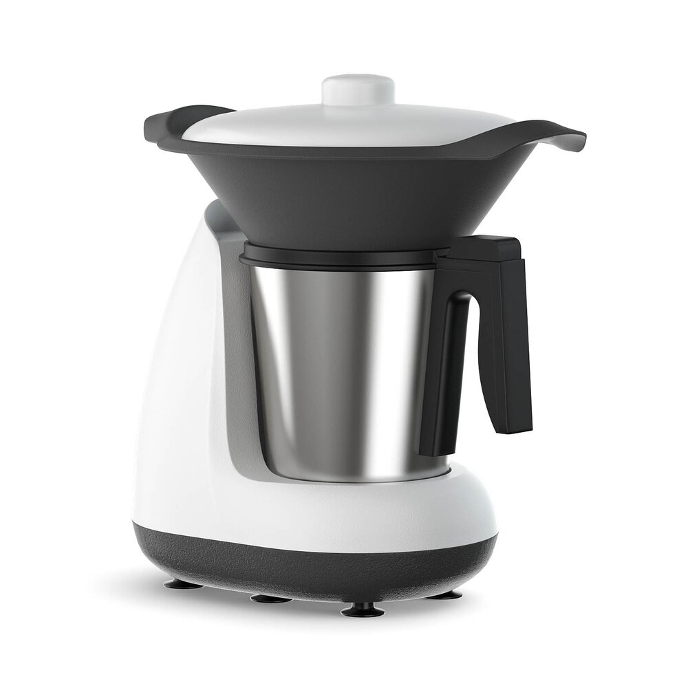 White and Metal Pressure Cooker 3D model Download Home Appliances on