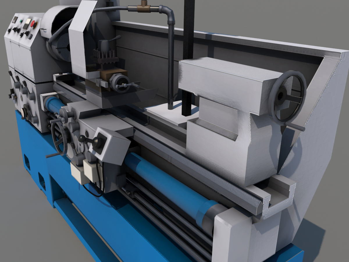 Lathe Turning Machine 3D Model 3D Models World