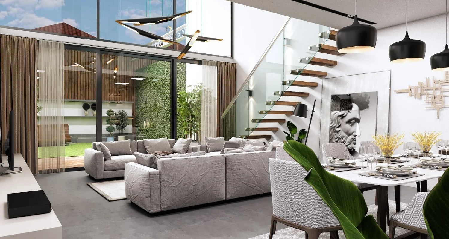 Modern Living Room Interior Los Angeles 3D Visualization