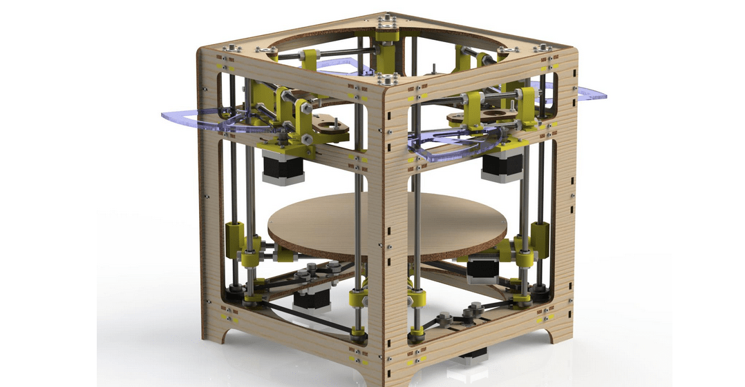 'Theta' 3D Printer Uses 10 Motors to Allow 4 Extruders to Print