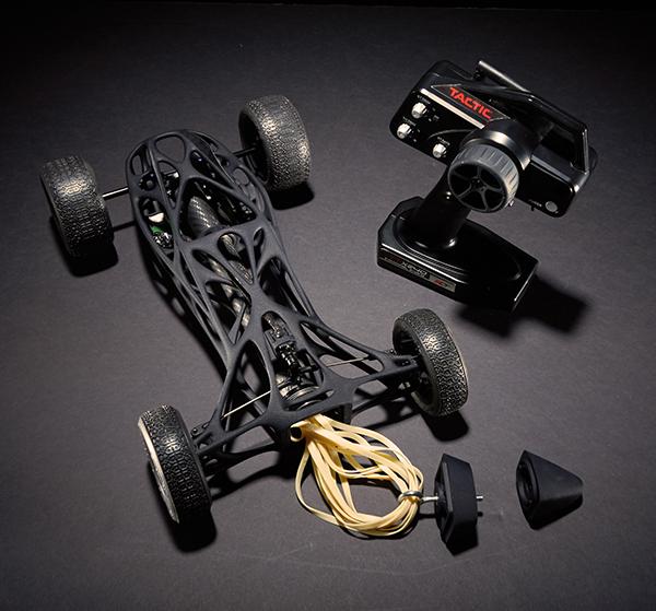The Cirin 3D Printed Rubber Band Powered Remote Control Car Top