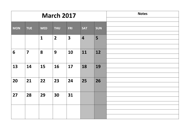 March 2017 Printable Calendar Templates – 3d printablecalender