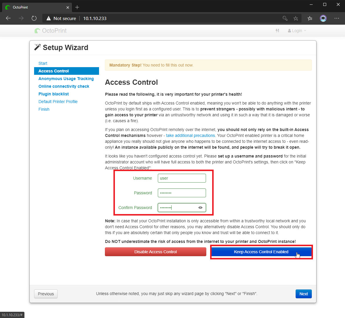 Secure Octoprint Instance And Enable Access Control 3D Print Beginner