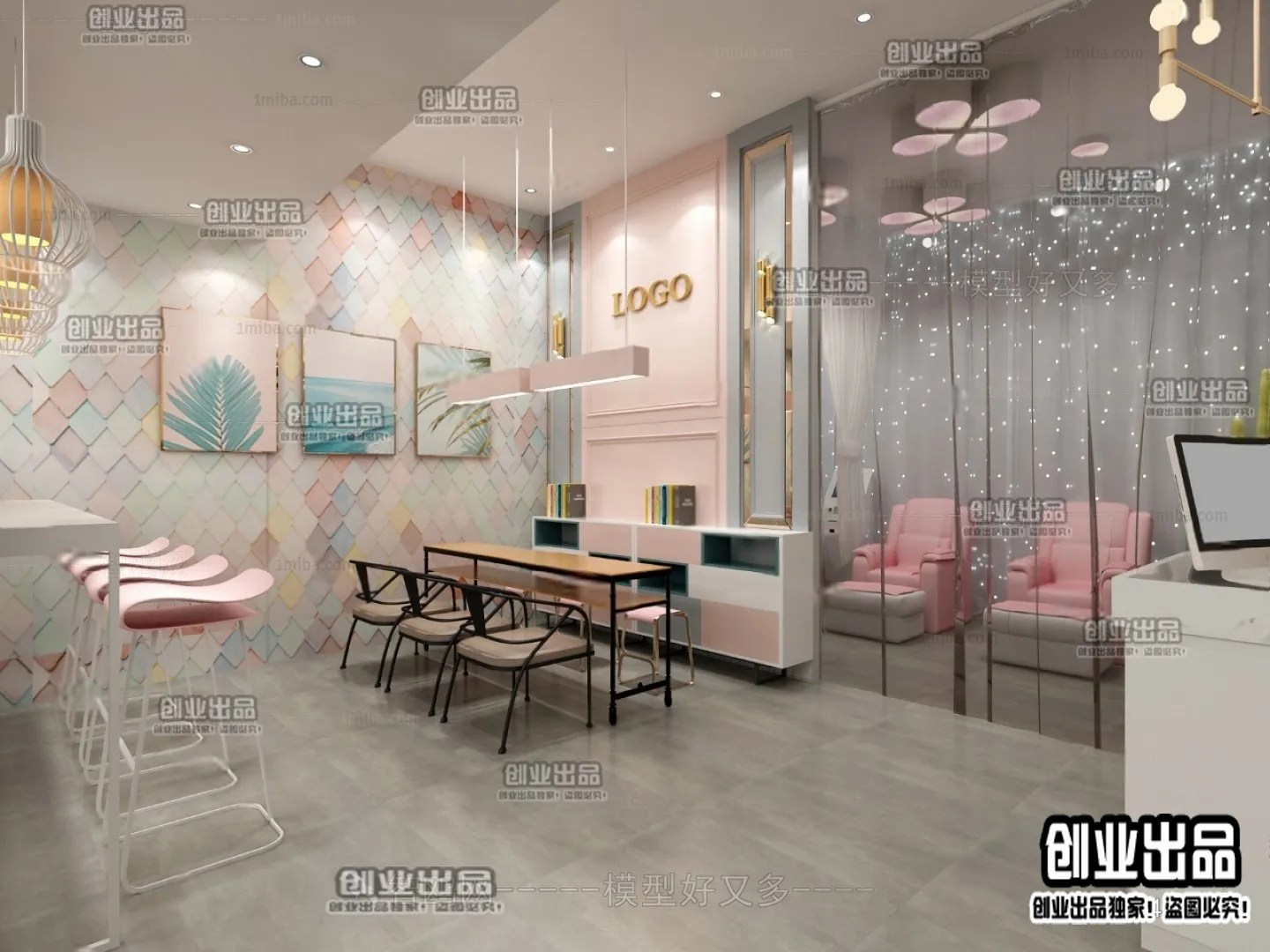 NAILS SALON 3D SCENES VRAY RENDER 010 3ds Max Files