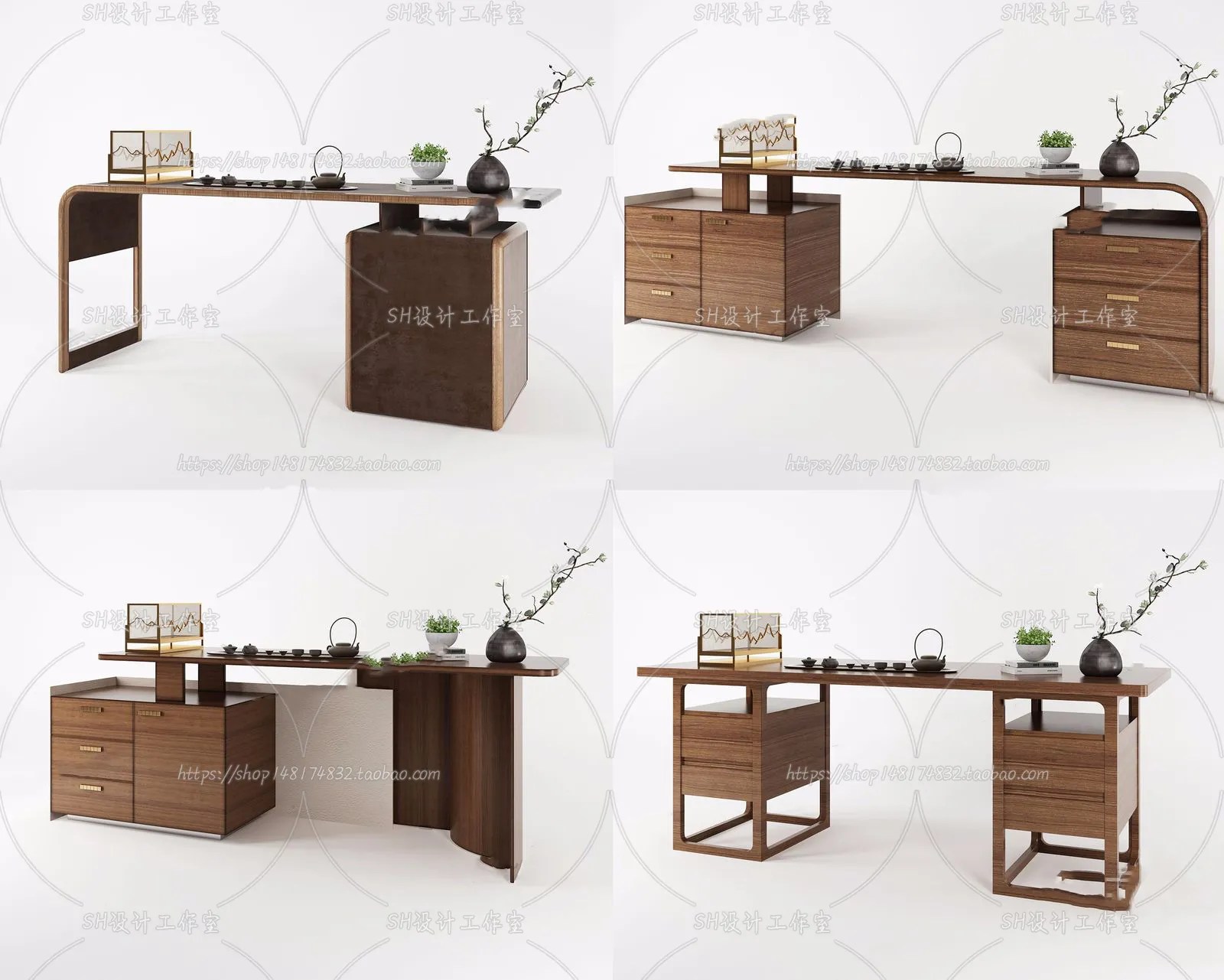 3DS MAX Study Desk 3D Models 2303