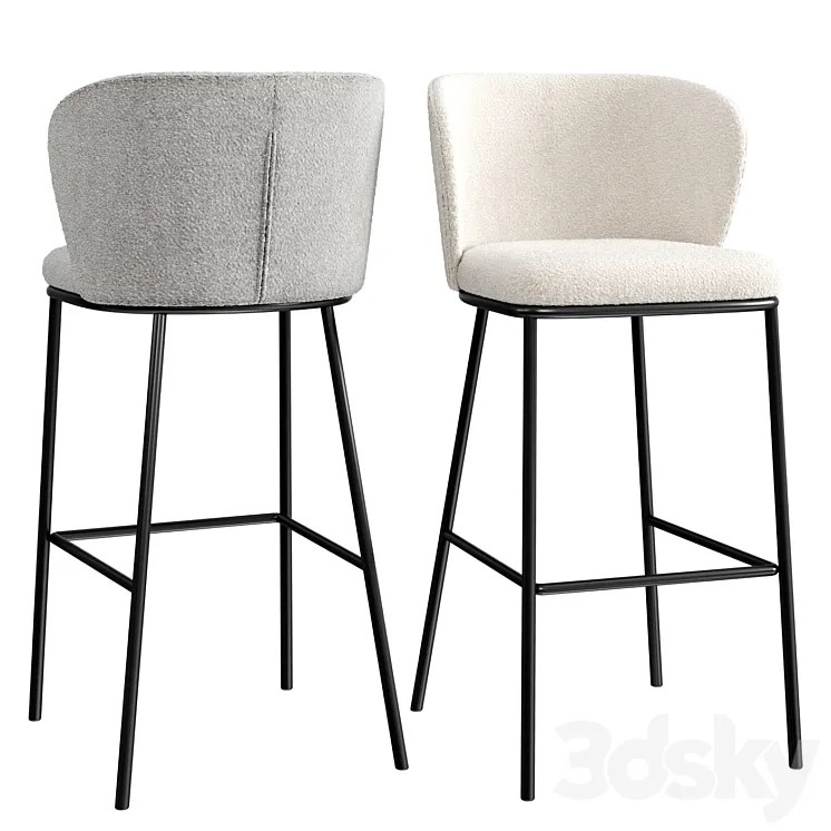 Ciselia Bar Stool 3DS Max Model 3ds Max Files