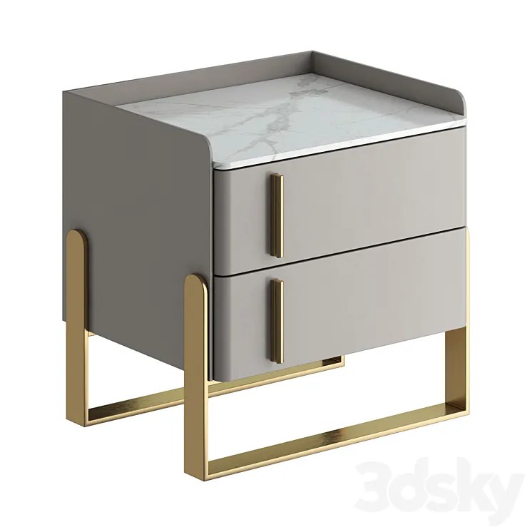 Light Luxury Bedside Table 3DS Max Model 3ds Max Files