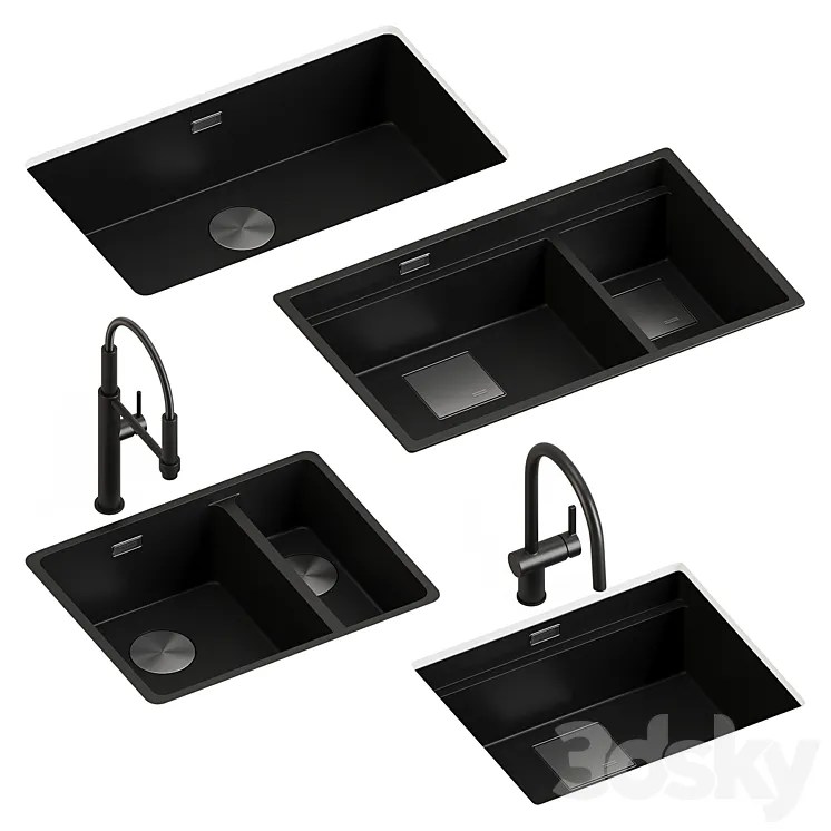 SINK KITCHEN Kohler Leaf Sink And Faucet Kohler Purist 3ds Max Files