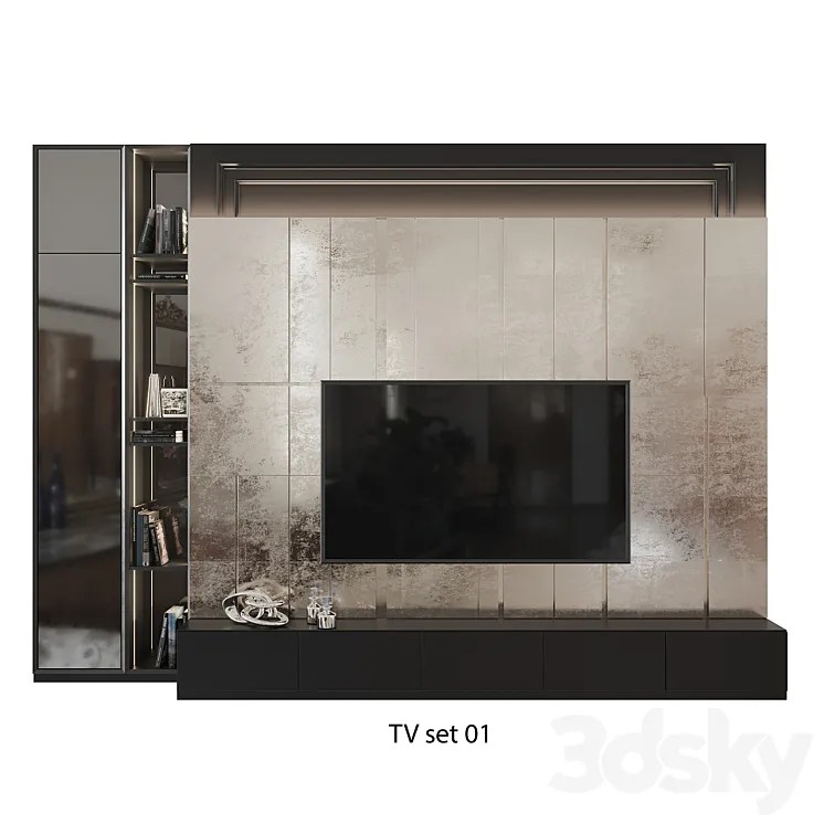 TV Wall Set.01 3DS Max 3ds Max Files