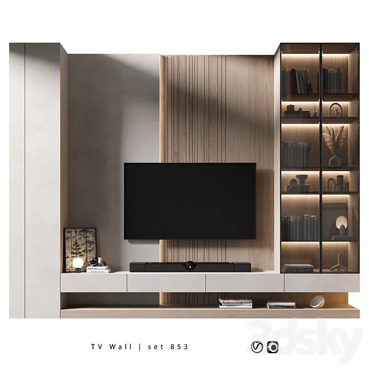 TV Wall Set 853 3DS Max 3ds Max Files