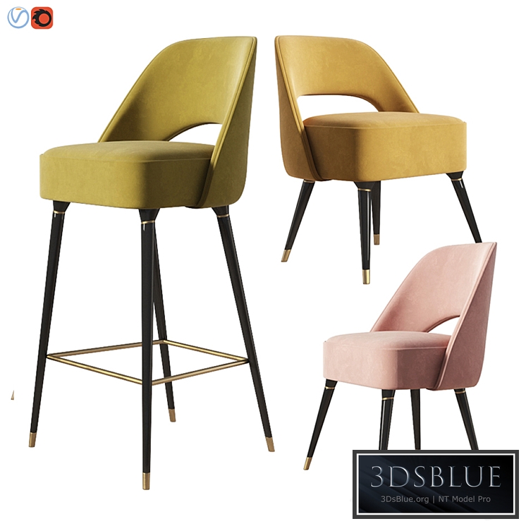 Essentialhome Collins Chair and Bar stool Set