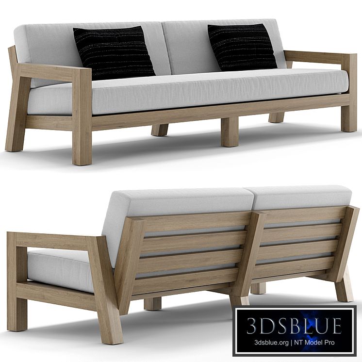 RH Outdoor Bonaire teak sofa