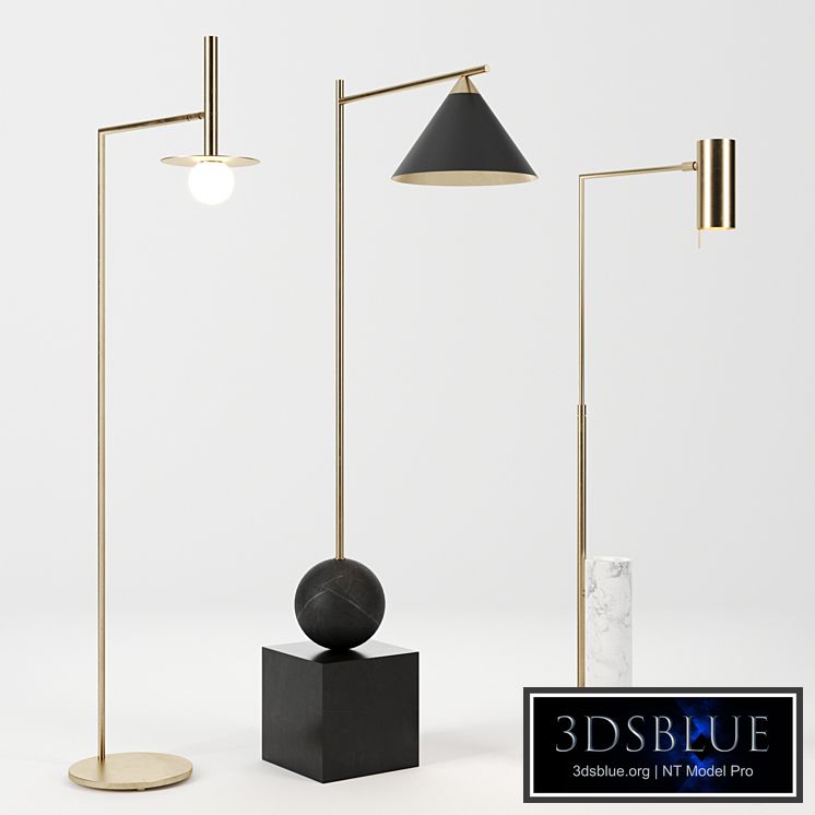 Floor lamps set by Circa Lighting & Kelly Wearstler