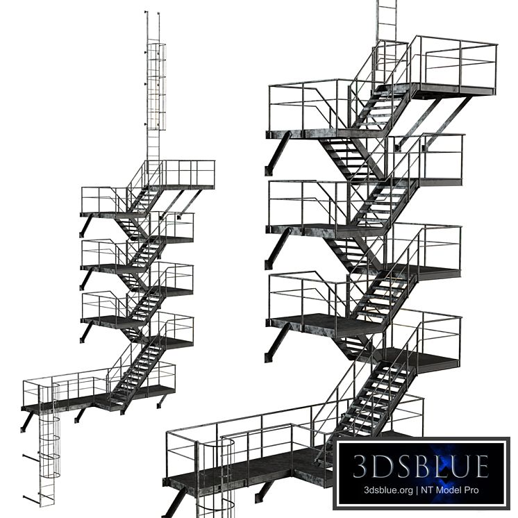 Metal Outdoor Fire Escape Stairs