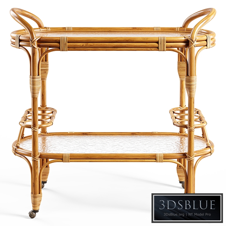 Zara Home The rattan service table on wheels