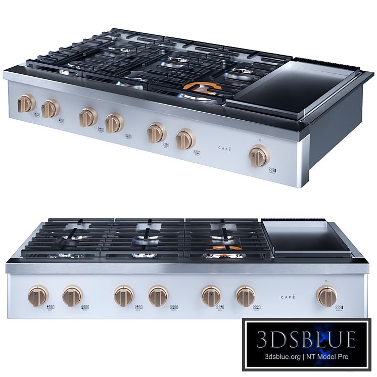 cafe 48 inch Commercial-Style Gas Rangetop with 6 Burners and Integrat