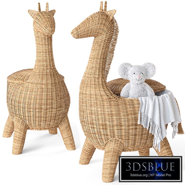 RATTAN ANIMAL BASKET GIRAFFE Restoration Hardware