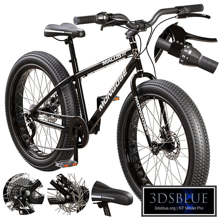 Mongoose Malus Mens and Women Fat Tire Mountain Bike