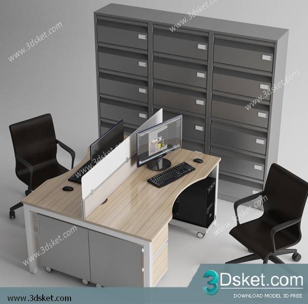 3D Model Office Furniture Free Download Ghế Xoay 006 Download 3D