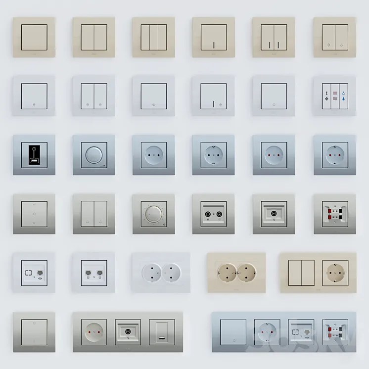 ABB Cosmo switches 3D Model Free Download 3DSKY Decor Helper