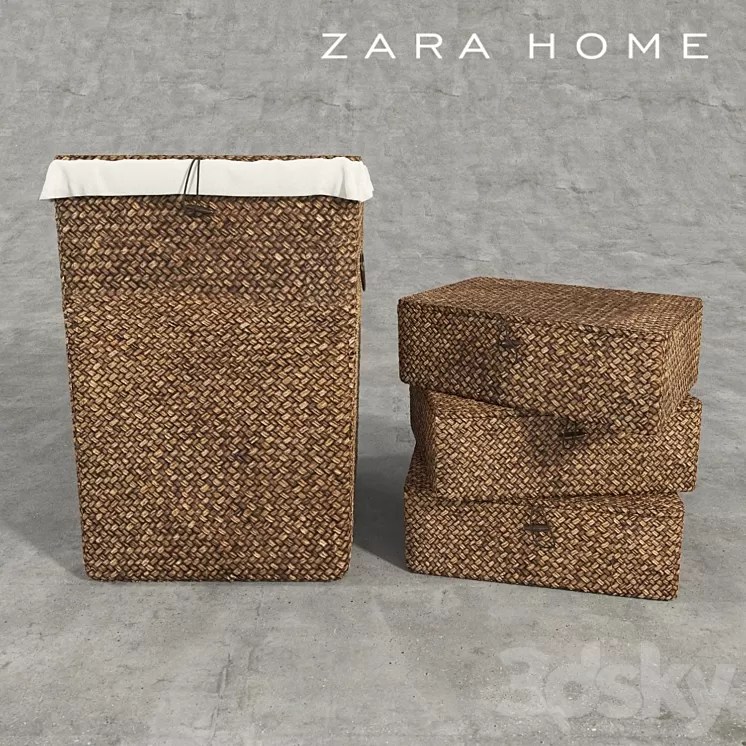 [3DSKY] Baskets ZARA HOME 3D Model NEW UPDATE 2023