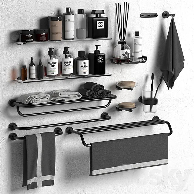 Bathroom accessories set INDA 3DModel 3DSKY Decor Helper