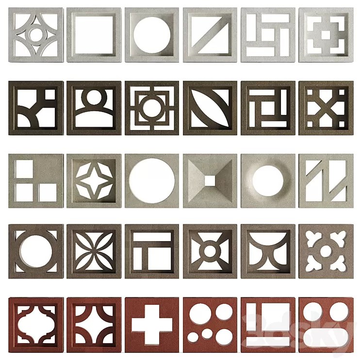 Breeze blocks 3D Model 3DSKY Decor Helper