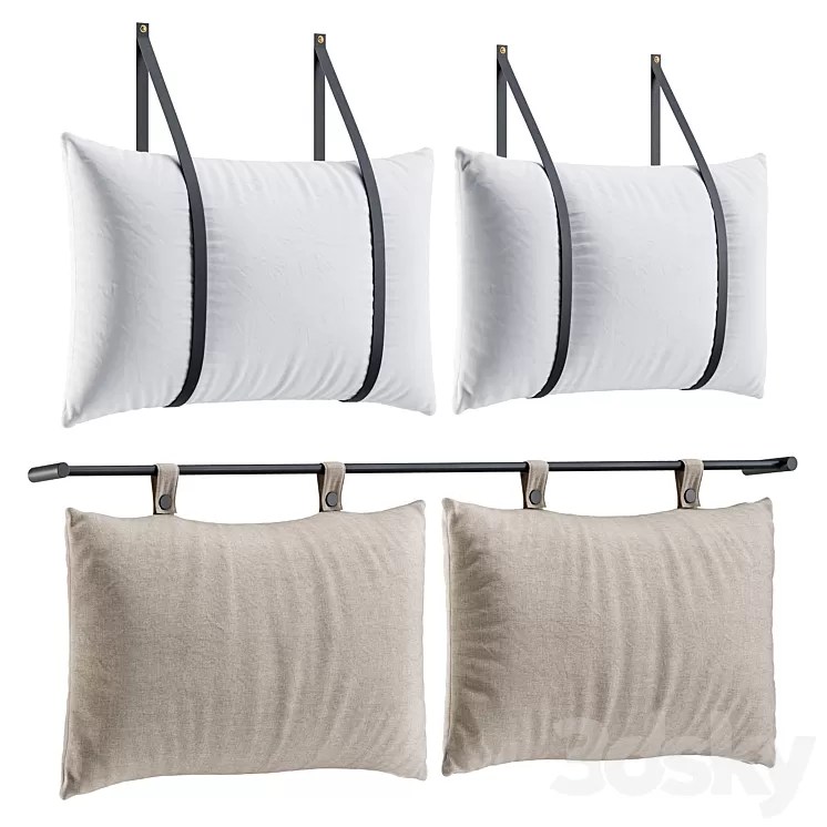 Hanging Pillow Headboard Set 3 3D Model 3DSKY Decor Helper